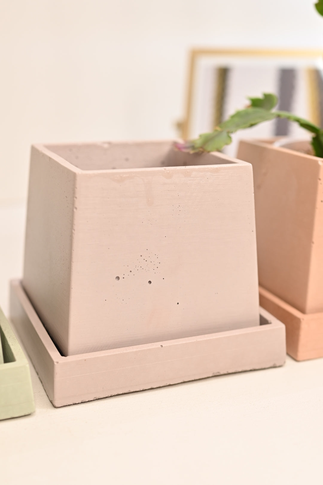 Tapered Square Pot + Saucer