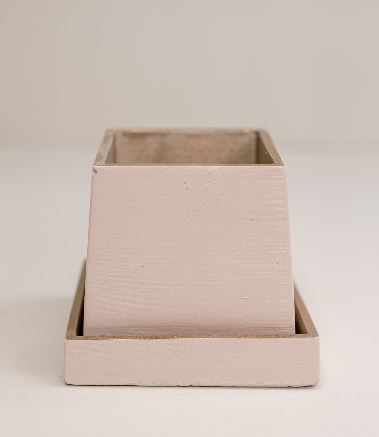 pink gold square pots with saucer unique handmade planters