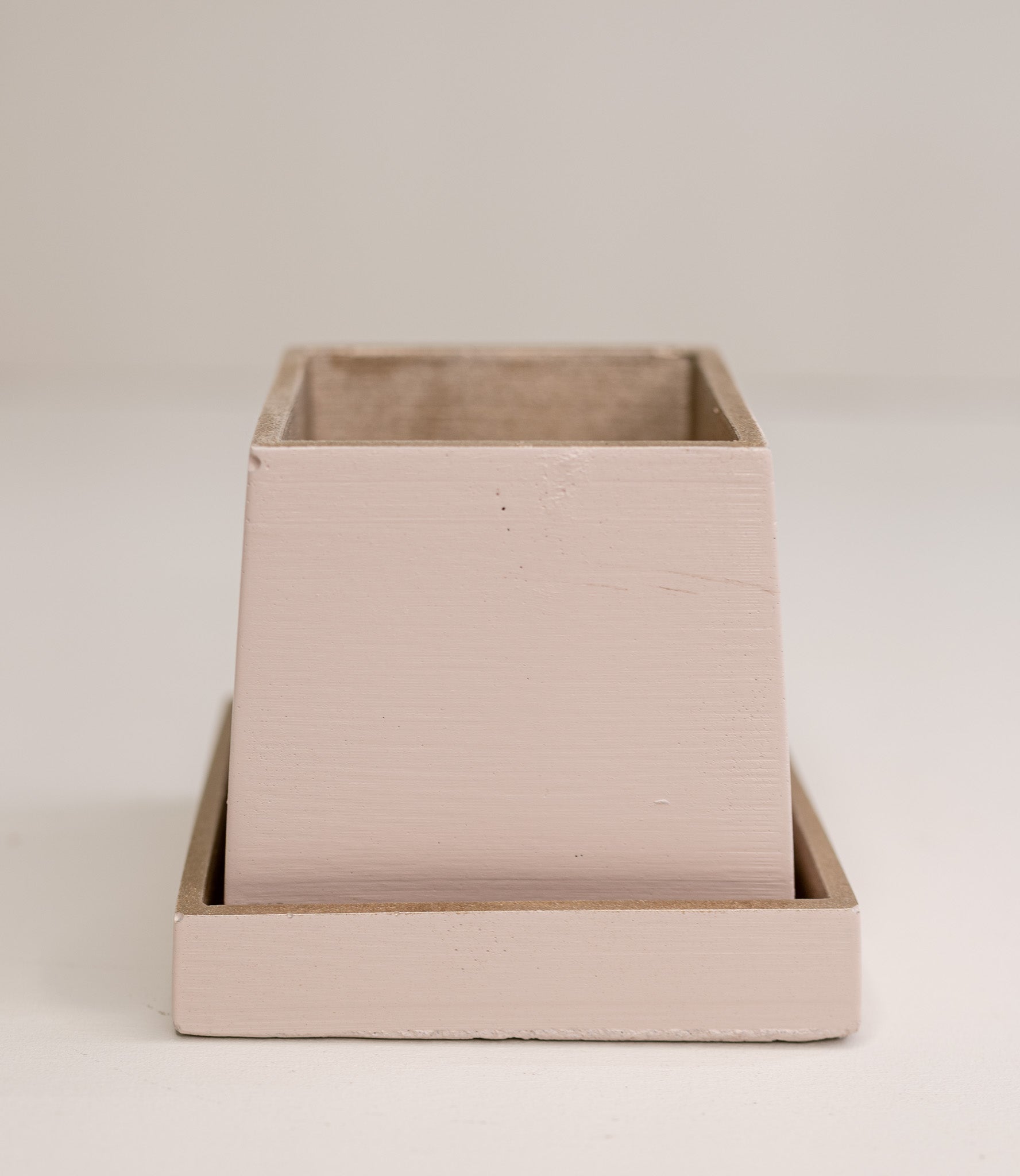 pink gold square pots with saucer unique handmade planters