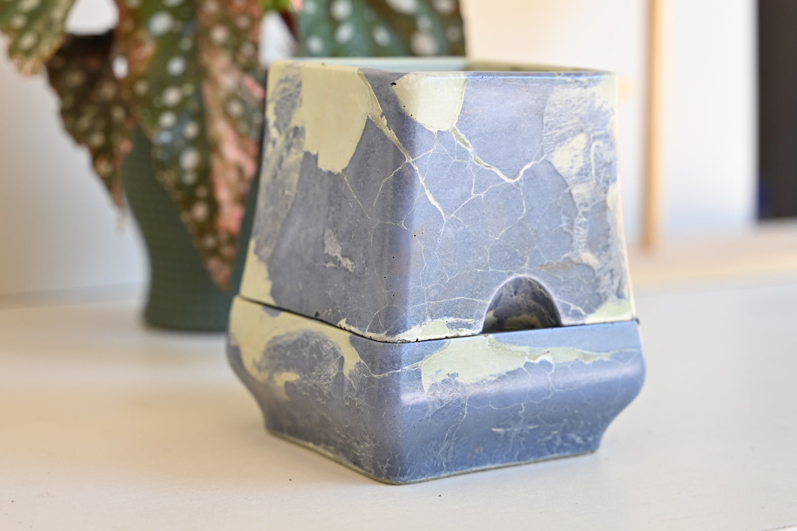 Belle Self-Watering in Sea Foam - One-of-a-Kind Handmade Planter