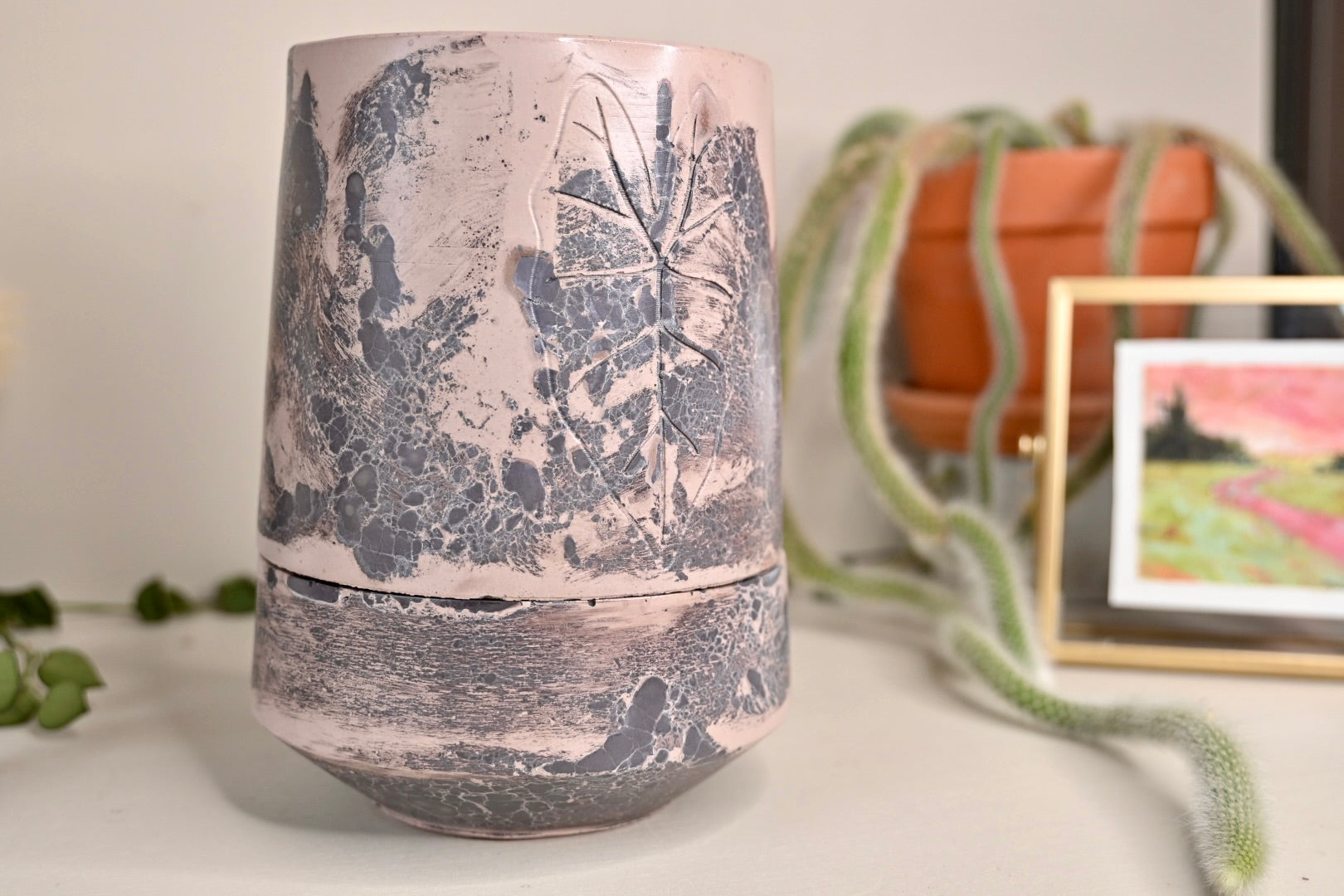 Tall Self-Watering Alocasia Planter Unique