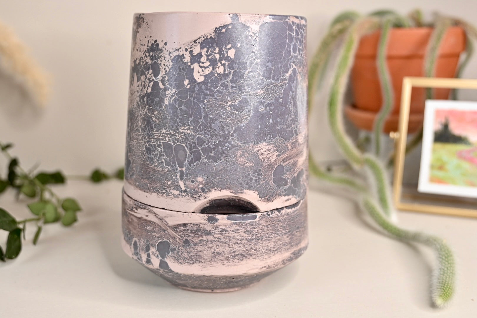 Tall Self-Watering Alocasia Planter Unique