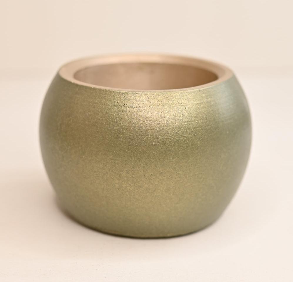 metallic bowl planter wholesale plant pots unique handmade pottery with drain hole