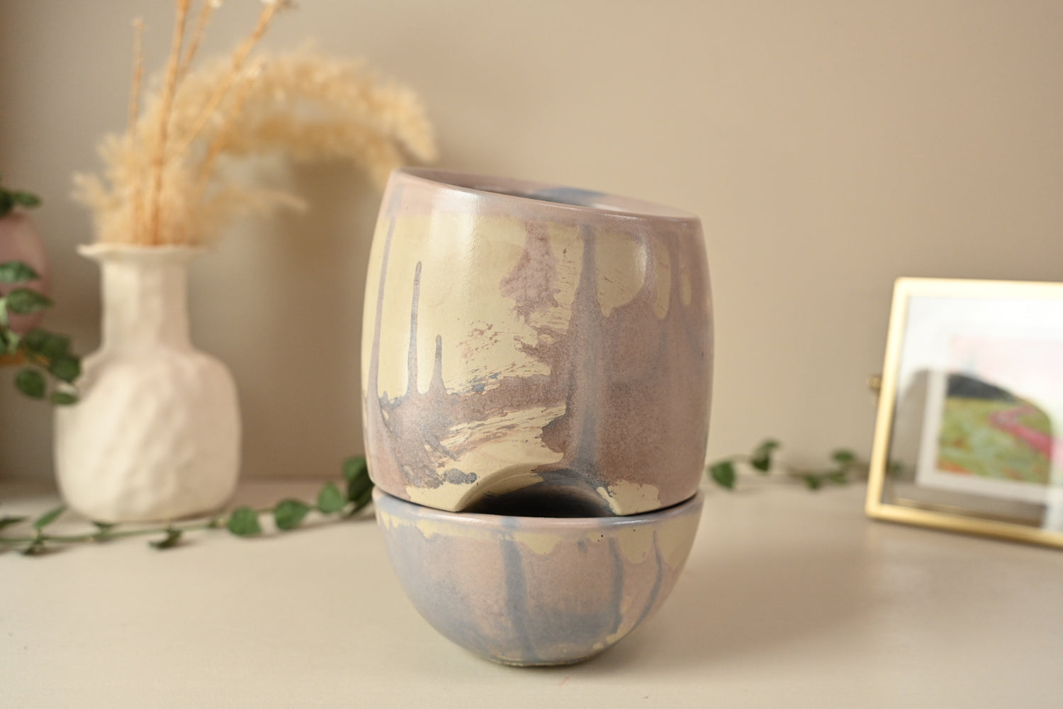 self watering ceramic planter Alocasia Self Watering Planter - Handmade Plant Pot