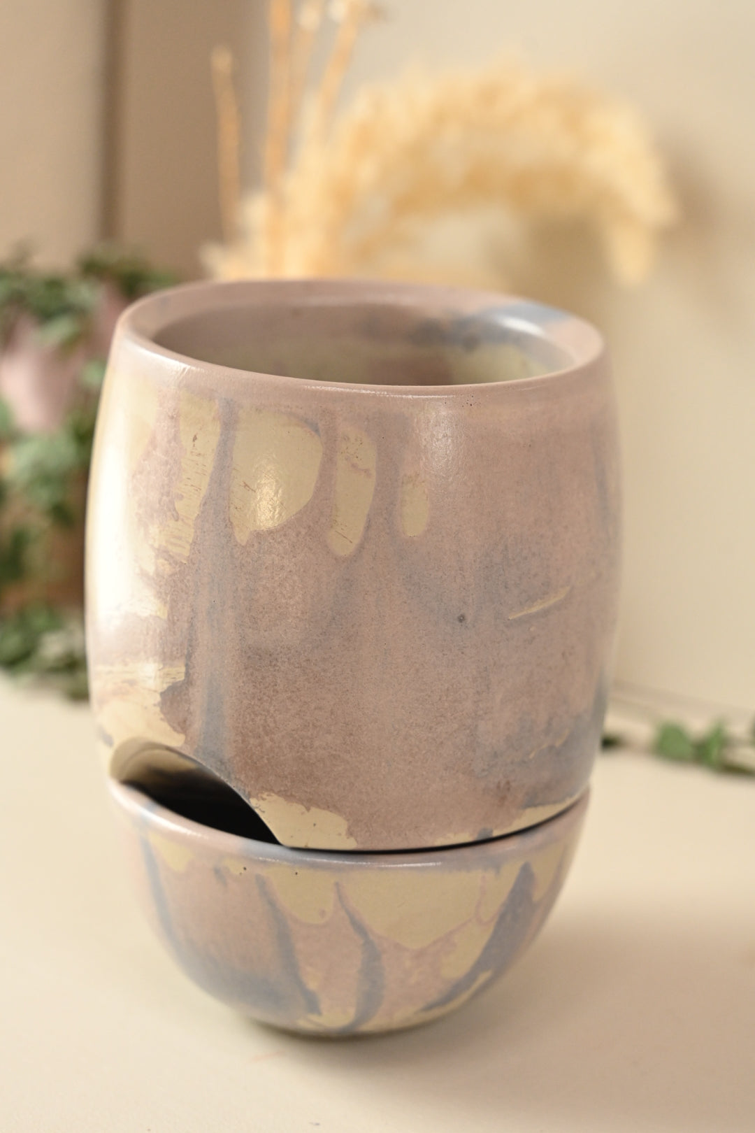 self watering ceramic planter Alocasia Self Watering Planter - Handmade Plant Pot