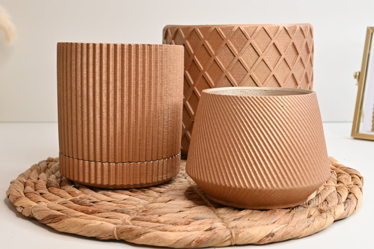 Ribbed Pot and Saucer