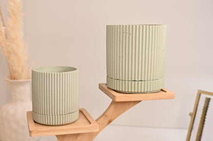 Ribbed Pot and Saucer