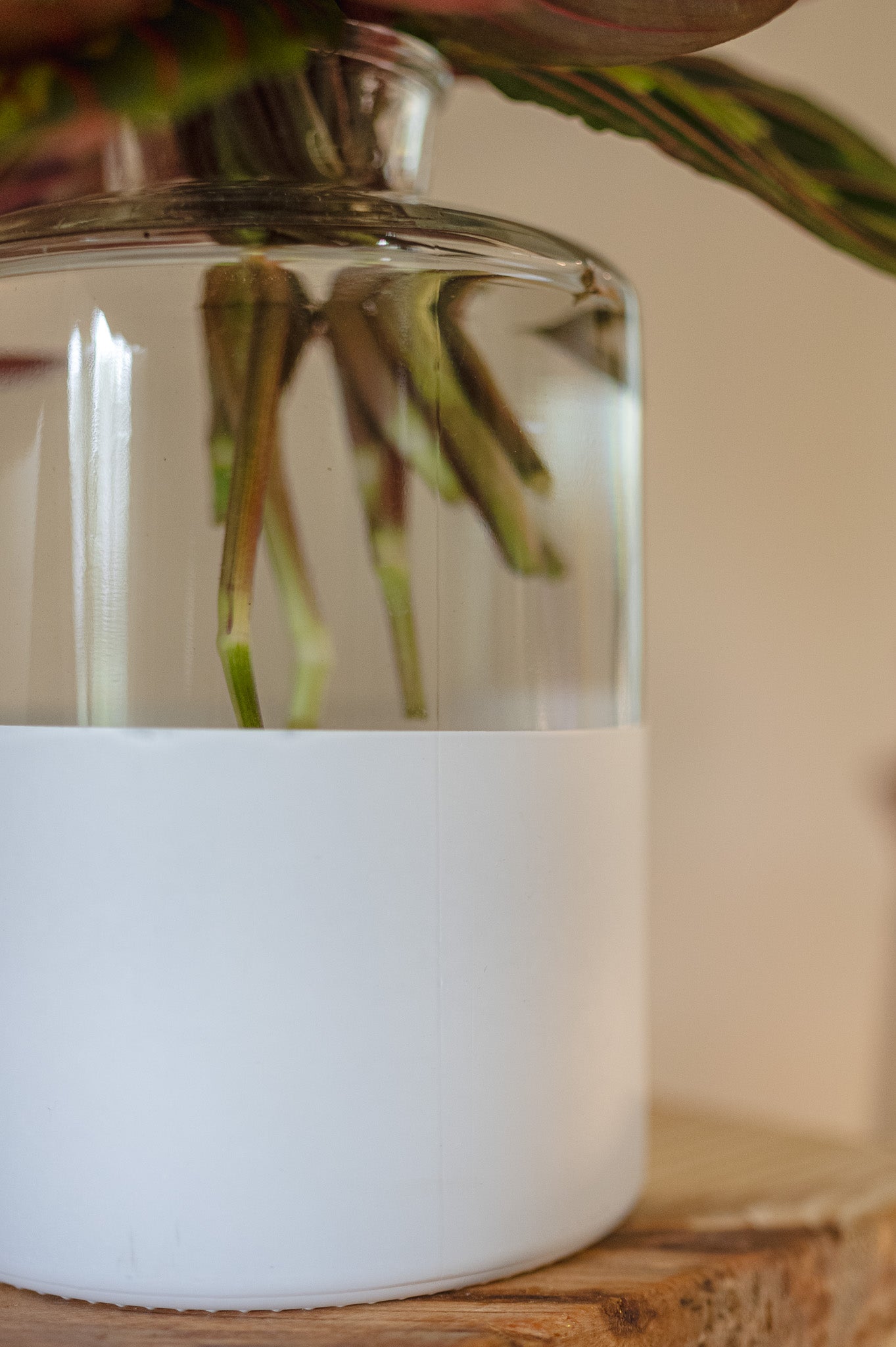 White Dipped Glass Vase