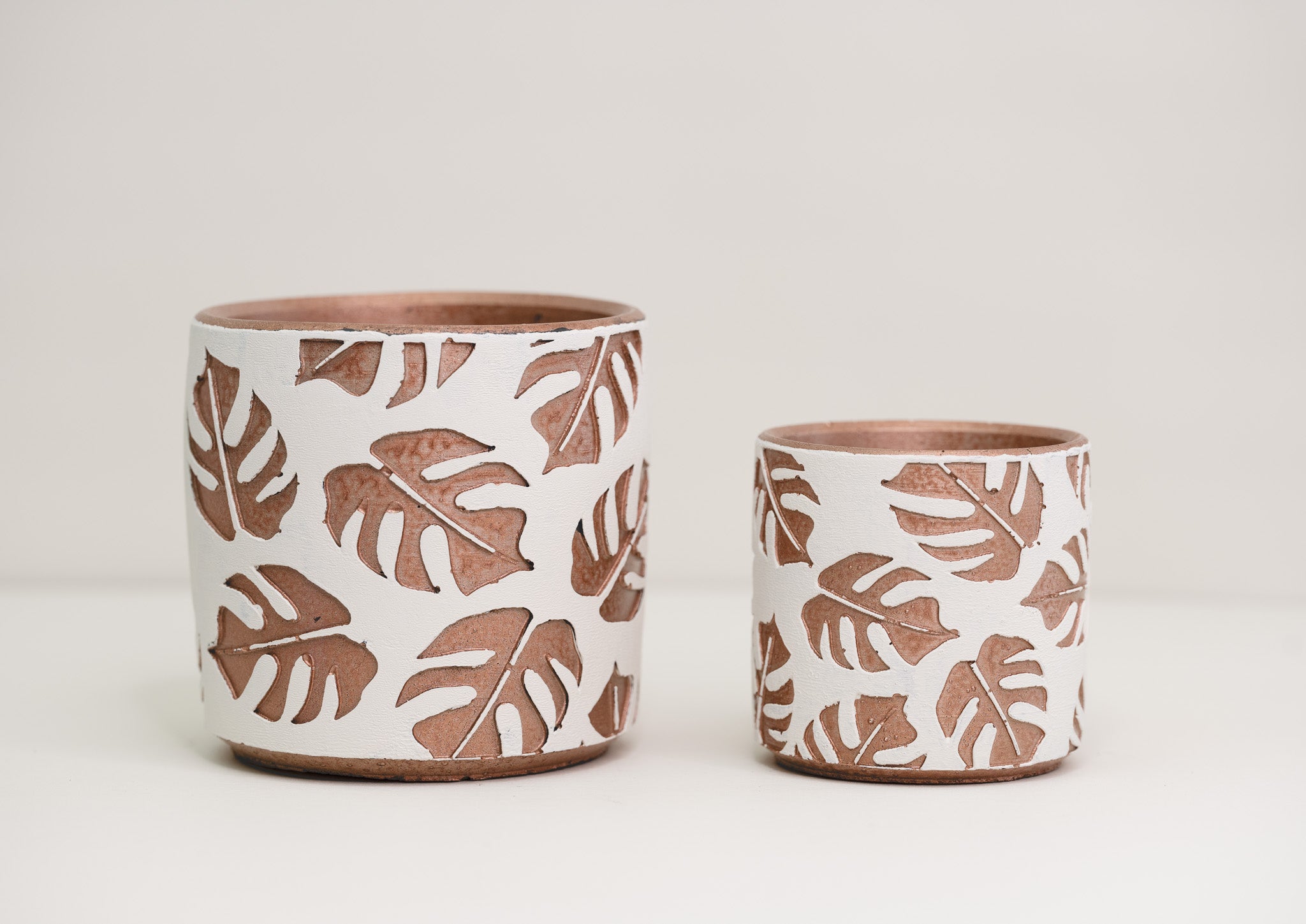 leaf planter designer concrete indoor plant pot wholesale pottery bulk flower pots