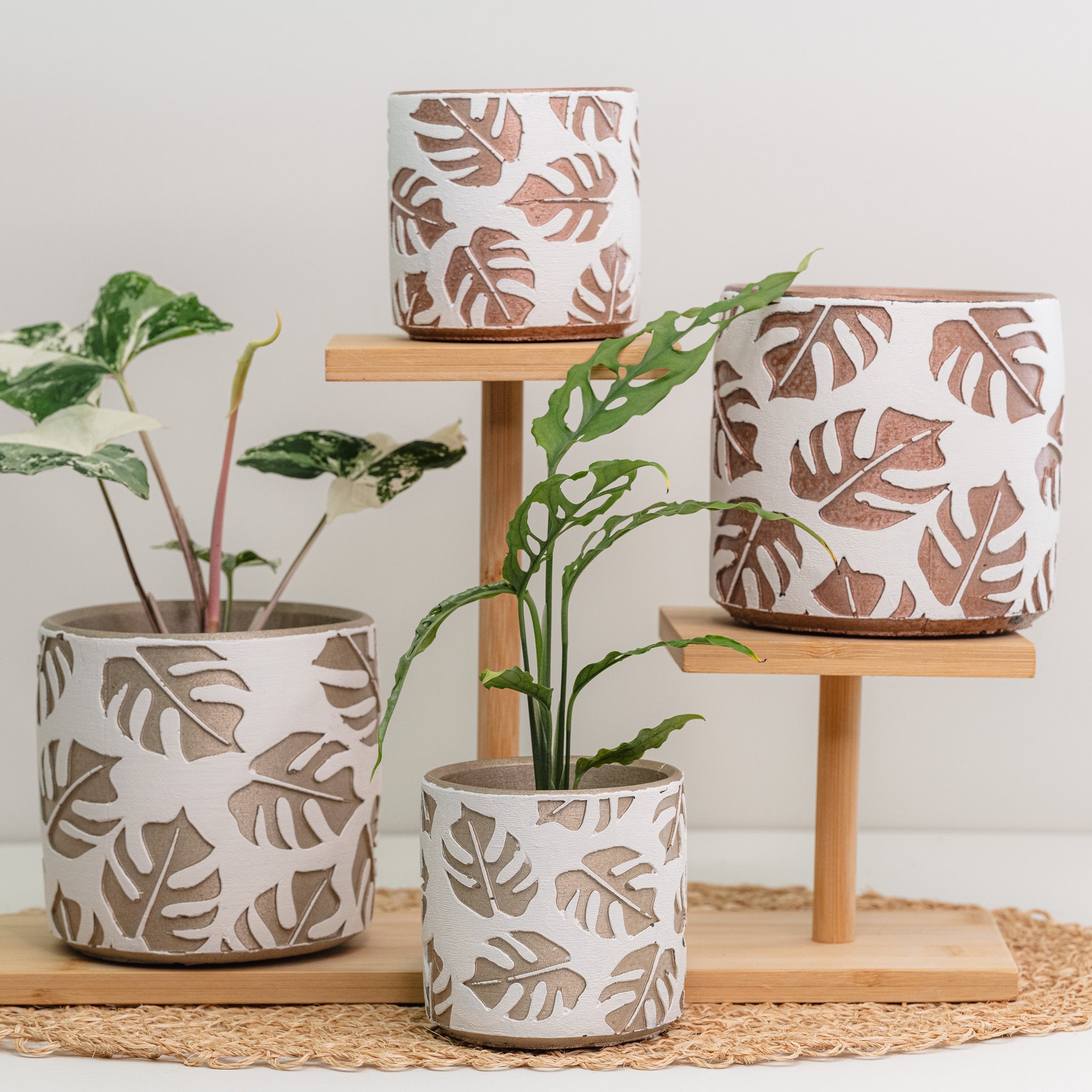 leaf planter designer concrete pot wholesale pottery bulk flower pots
