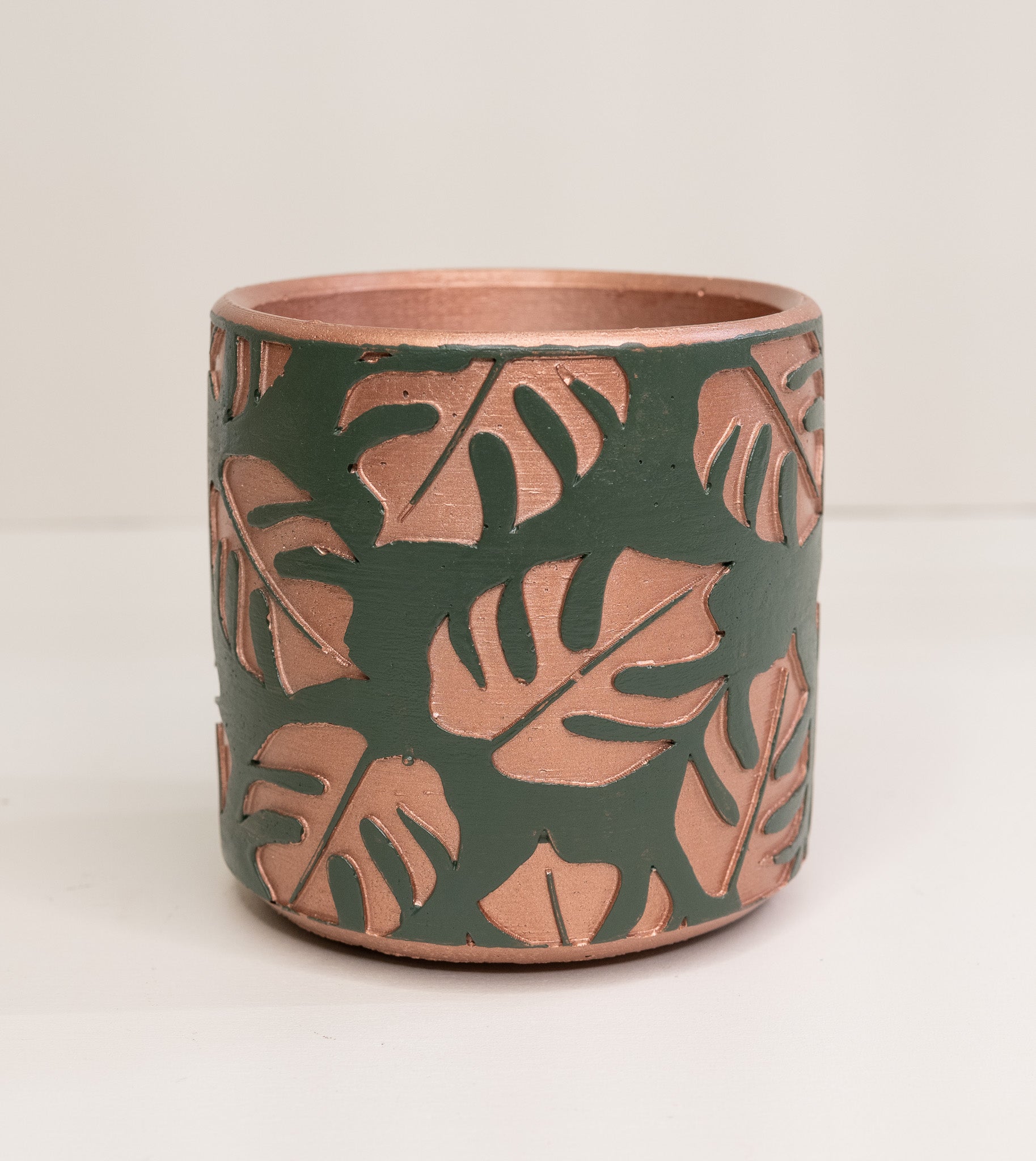 green pot planter copper leaf design wholesale pottery plant supplies
