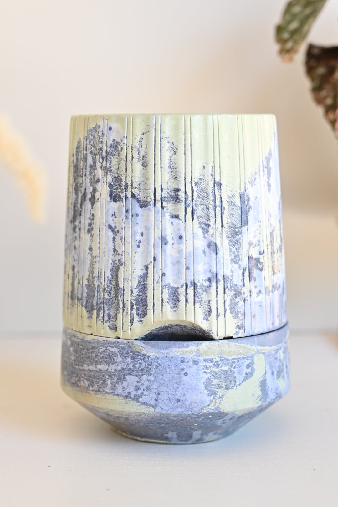One-of-a-Kind Column Self-Watering Pot – Sea Foam (Exact Pot Pictured)