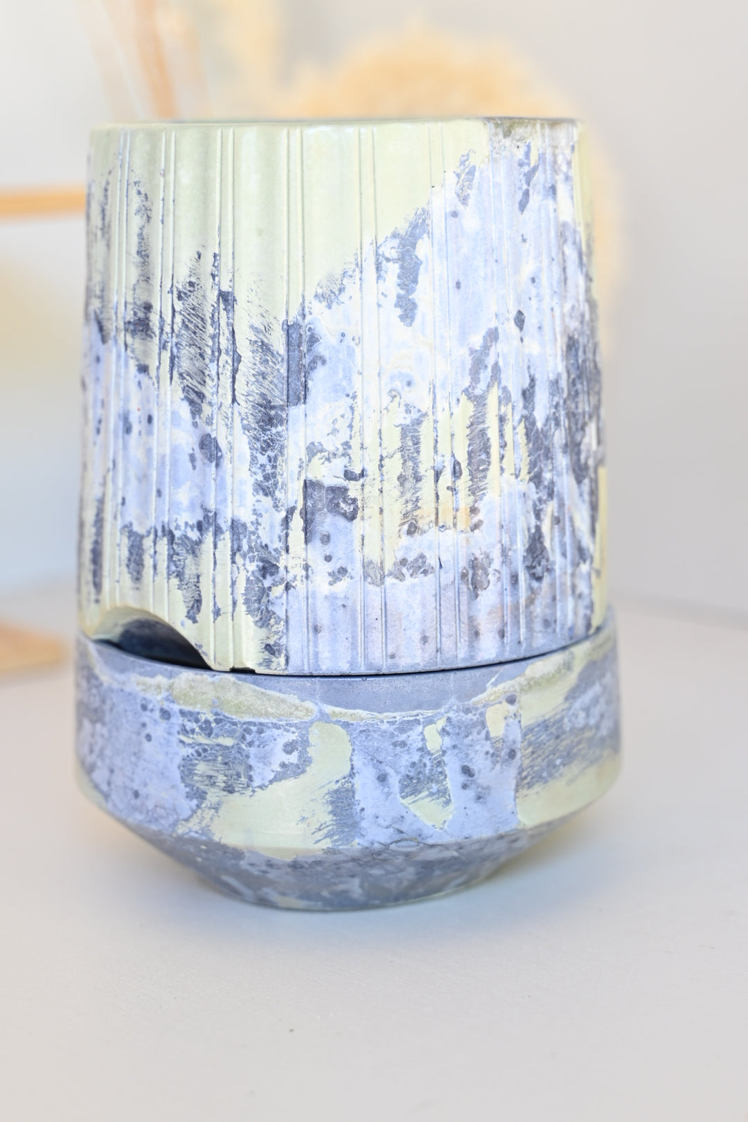 One-of-a-Kind Column Self-Watering Pot – Sea Foam (Exact Pot Pictured)