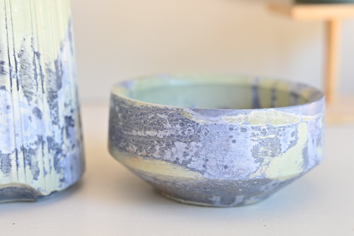 One-of-a-Kind Column Self-Watering Pot – Sea Foam (Exact Pot Pictured)