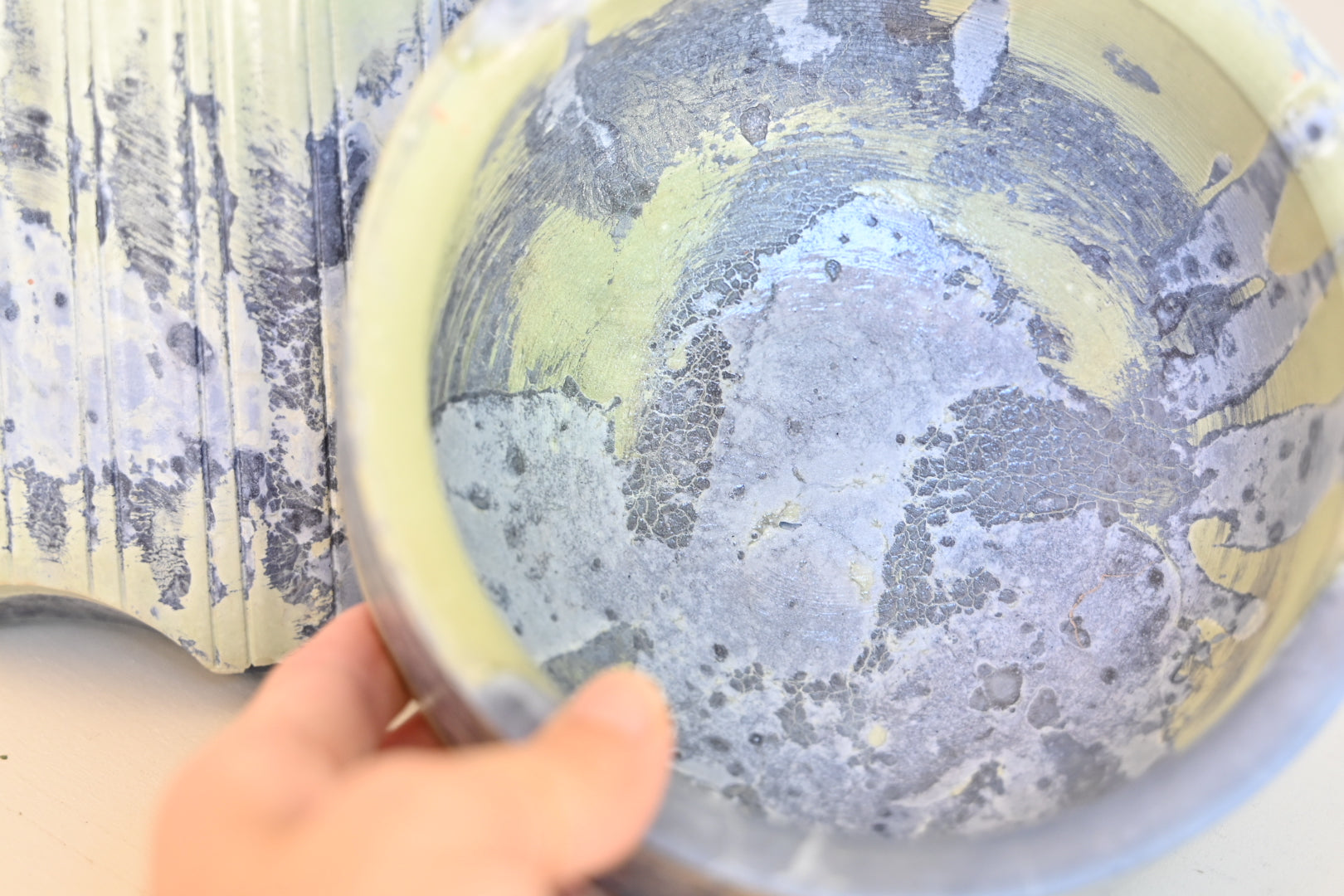 One-of-a-Kind Column Self-Watering Pot – Sea Foam (Exact Pot Pictured)