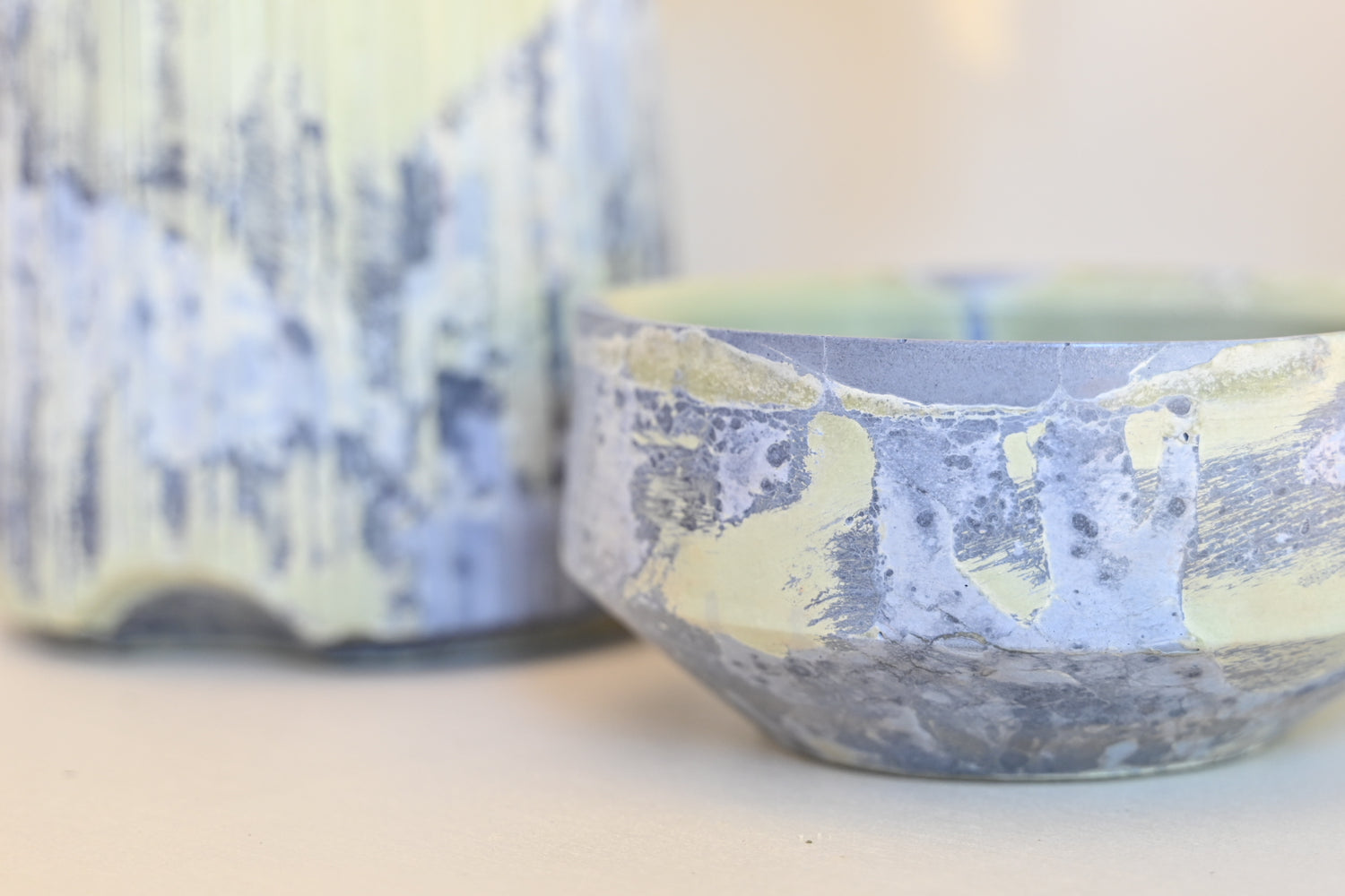 One-of-a-Kind Column Self-Watering Pot – Sea Foam (Exact Pot Pictured)