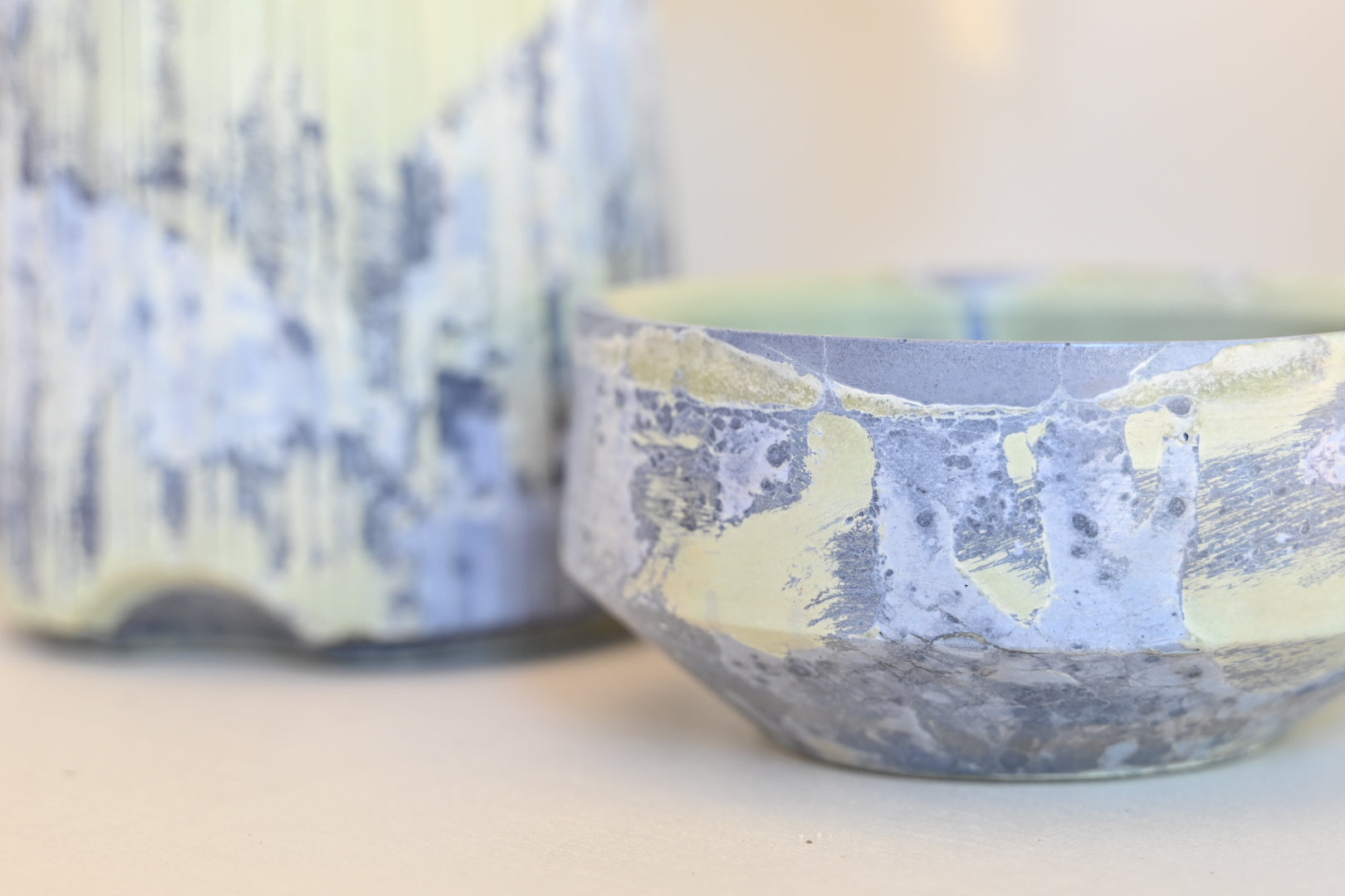 One-of-a-Kind Column Self-Watering Pot – Sea Foam (Exact Pot Pictured)