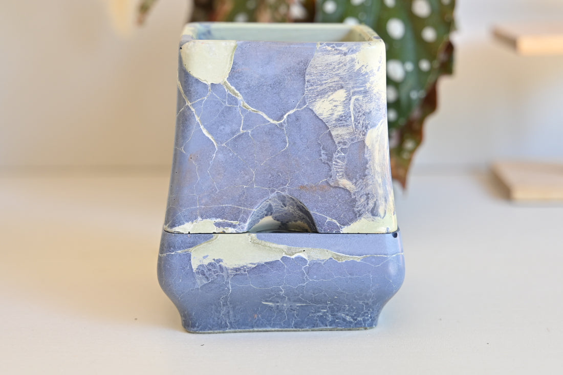 Belle Self-Watering in Sea Foam - One-of-a-Kind Handmade Planter