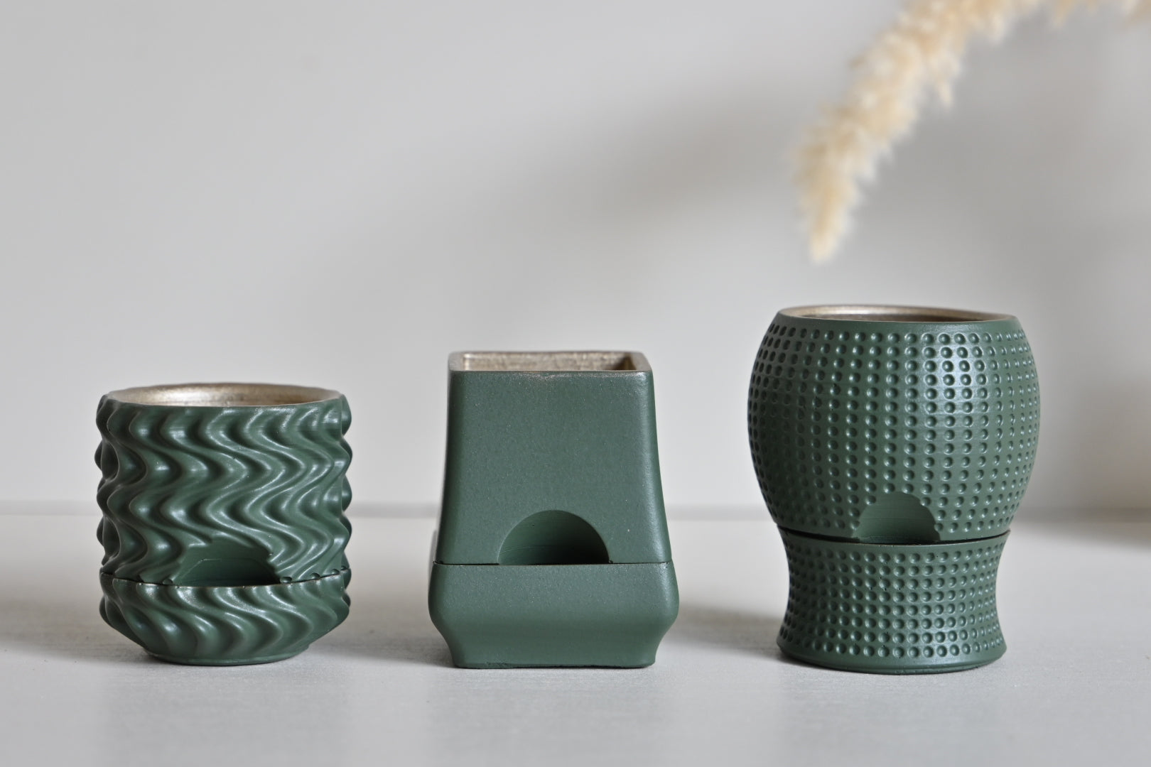 self watering mini plant pot set