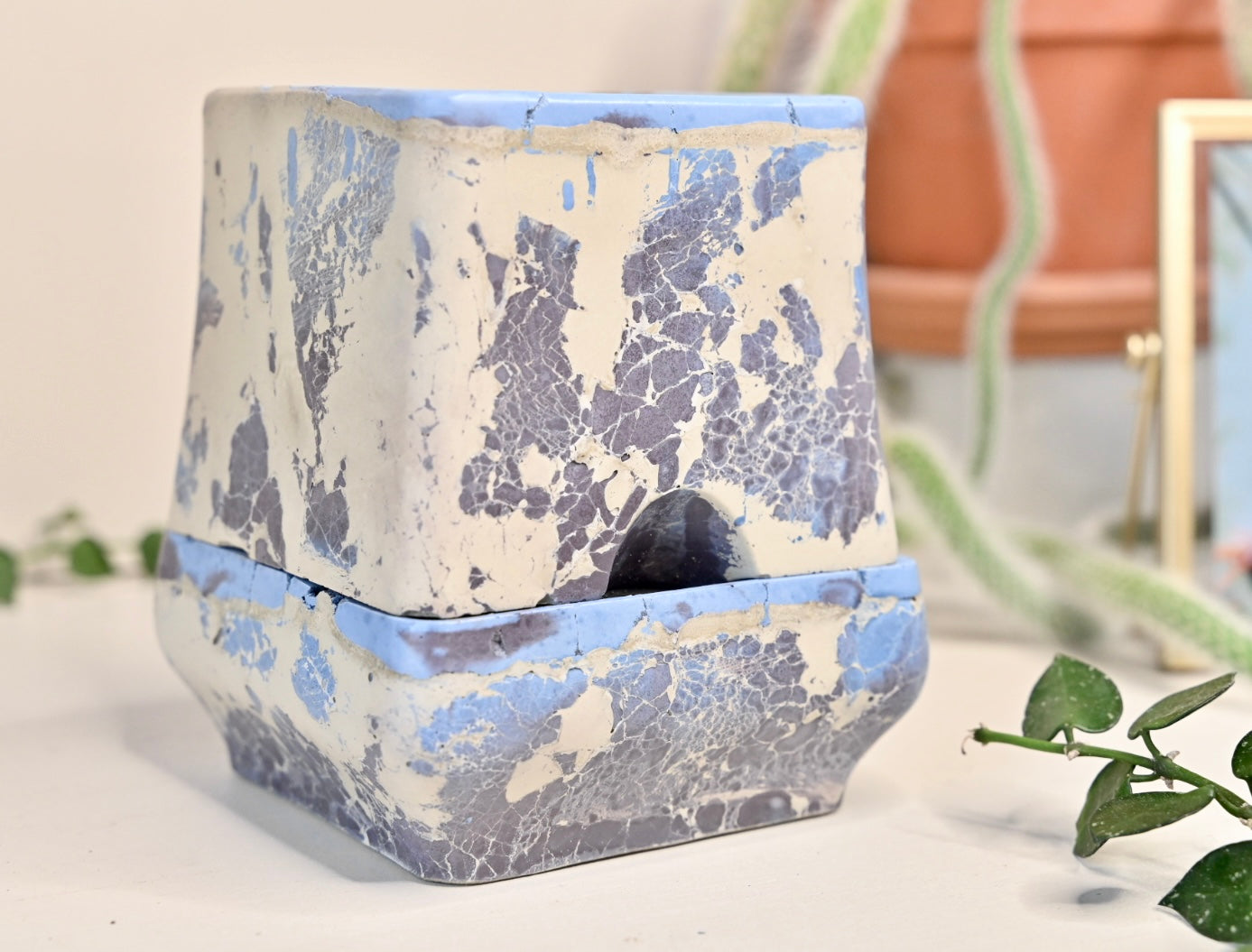 Belle Self-Watering in Saltwash - One-of-a-Kind Handmade Planter