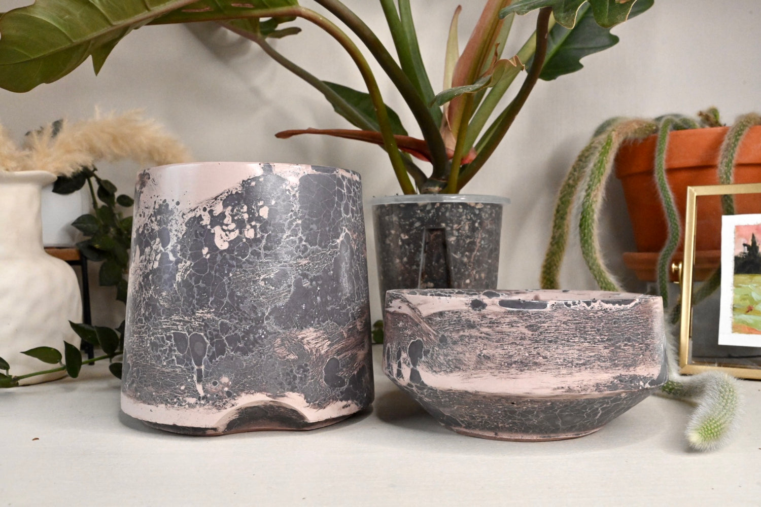 Tall Self-Watering Alocasia Planter Unique