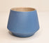 metallic blue planter wholesale plant pots unique handmade pottery with drain hole 