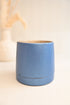 metallic blue planters drain holes saucers wholesale concrete plant pots