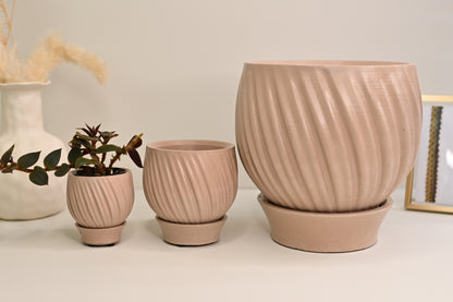 beige tan boho plant pots minimalist designer planter wholesale pottery